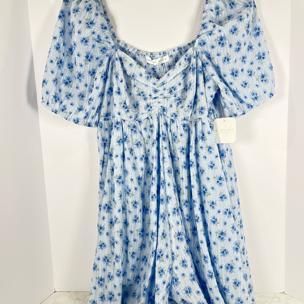 Altar'd State Light Blue Floral Dress